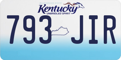 KY license plate 793JIR