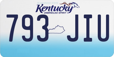 KY license plate 793JIU