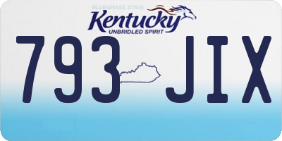 KY license plate 793JIX