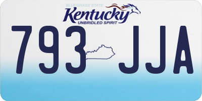 KY license plate 793JJA