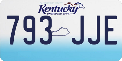 KY license plate 793JJE