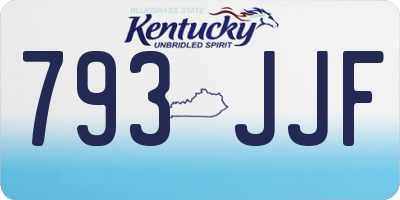 KY license plate 793JJF