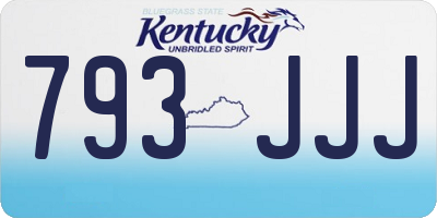 KY license plate 793JJJ