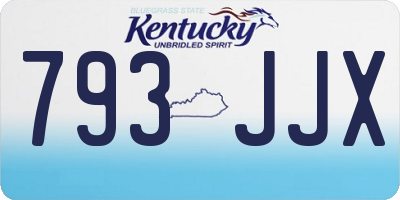 KY license plate 793JJX