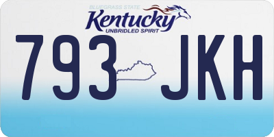 KY license plate 793JKH