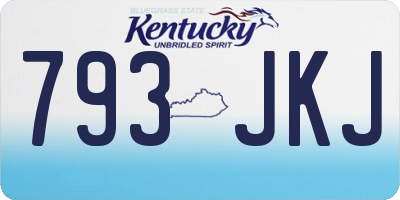 KY license plate 793JKJ