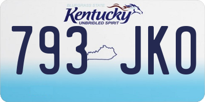 KY license plate 793JKO