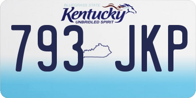 KY license plate 793JKP