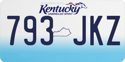 KY license plate 793JKZ