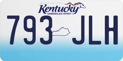 KY license plate 793JLH