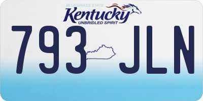 KY license plate 793JLN