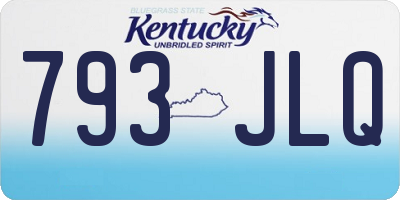 KY license plate 793JLQ