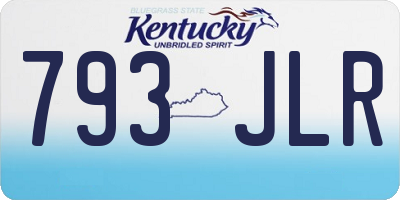 KY license plate 793JLR