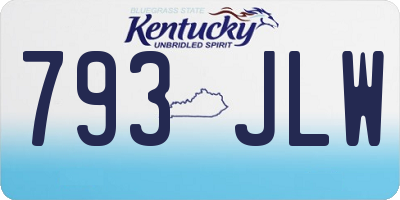 KY license plate 793JLW