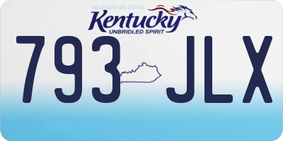KY license plate 793JLX