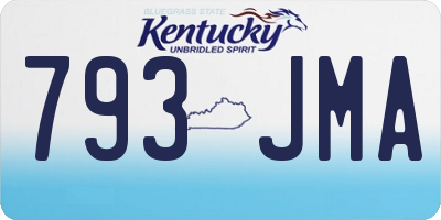 KY license plate 793JMA