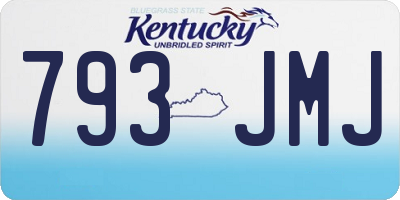KY license plate 793JMJ