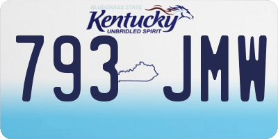 KY license plate 793JMW
