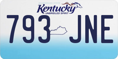 KY license plate 793JNE