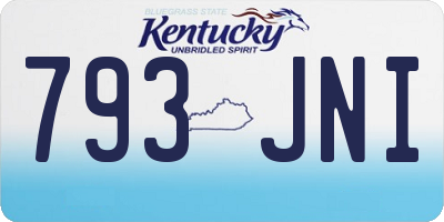 KY license plate 793JNI