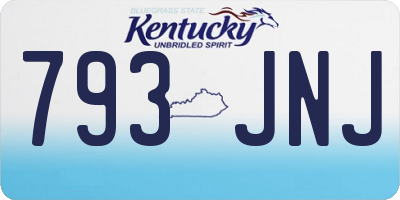 KY license plate 793JNJ