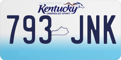 KY license plate 793JNK