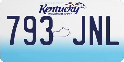 KY license plate 793JNL