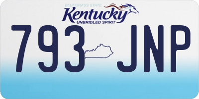 KY license plate 793JNP