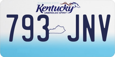 KY license plate 793JNV