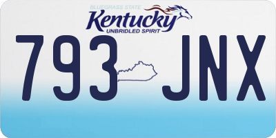 KY license plate 793JNX