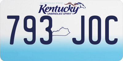 KY license plate 793JOC