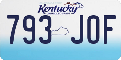 KY license plate 793JOF