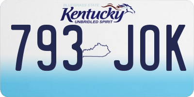 KY license plate 793JOK