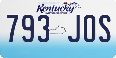 KY license plate 793JOS