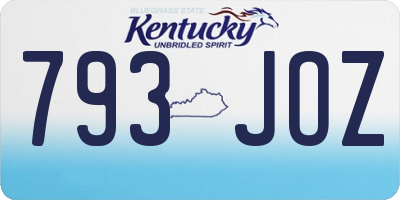 KY license plate 793JOZ