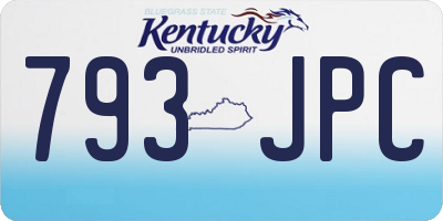 KY license plate 793JPC