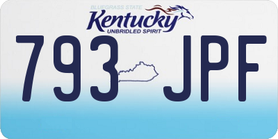 KY license plate 793JPF