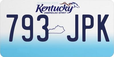 KY license plate 793JPK