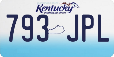 KY license plate 793JPL
