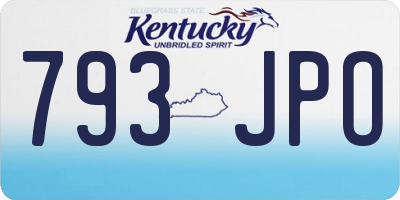 KY license plate 793JPO