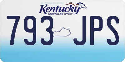 KY license plate 793JPS