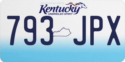 KY license plate 793JPX