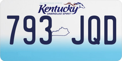 KY license plate 793JQD