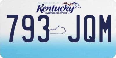 KY license plate 793JQM