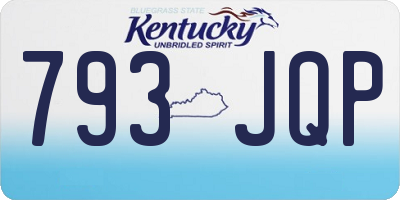 KY license plate 793JQP