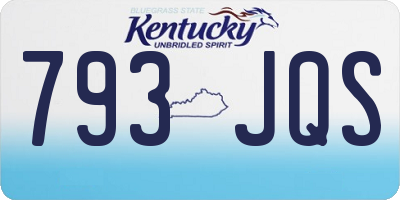 KY license plate 793JQS
