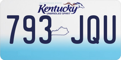 KY license plate 793JQU