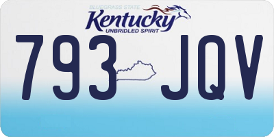 KY license plate 793JQV