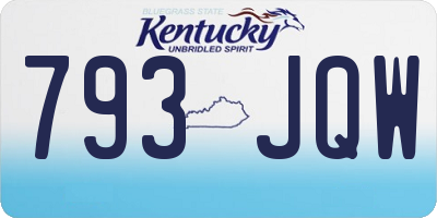 KY license plate 793JQW