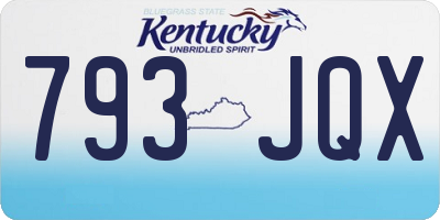 KY license plate 793JQX